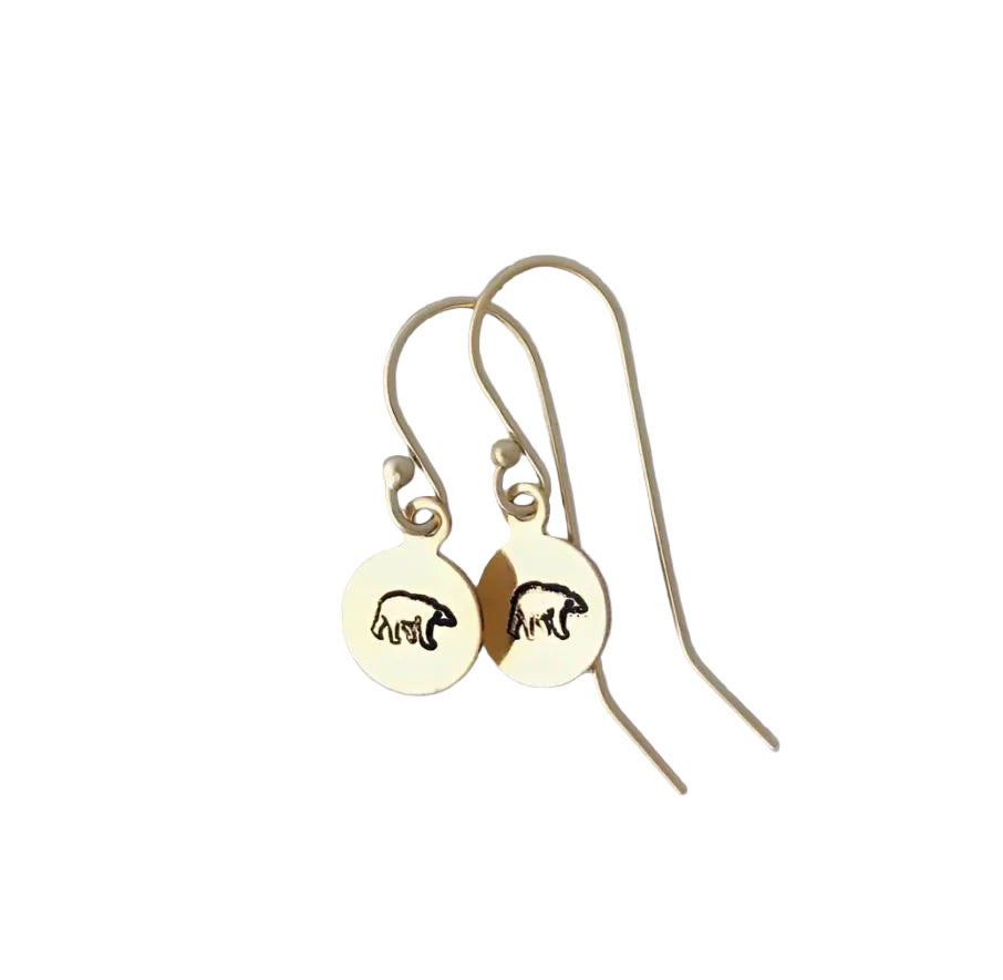 Bear Earrings in Gold