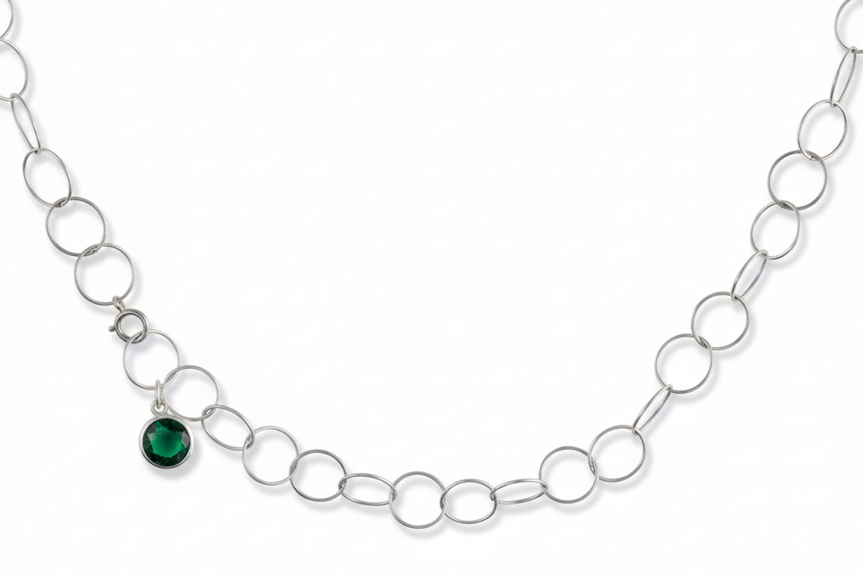 Circle Chain Necklace in Sterling Silver