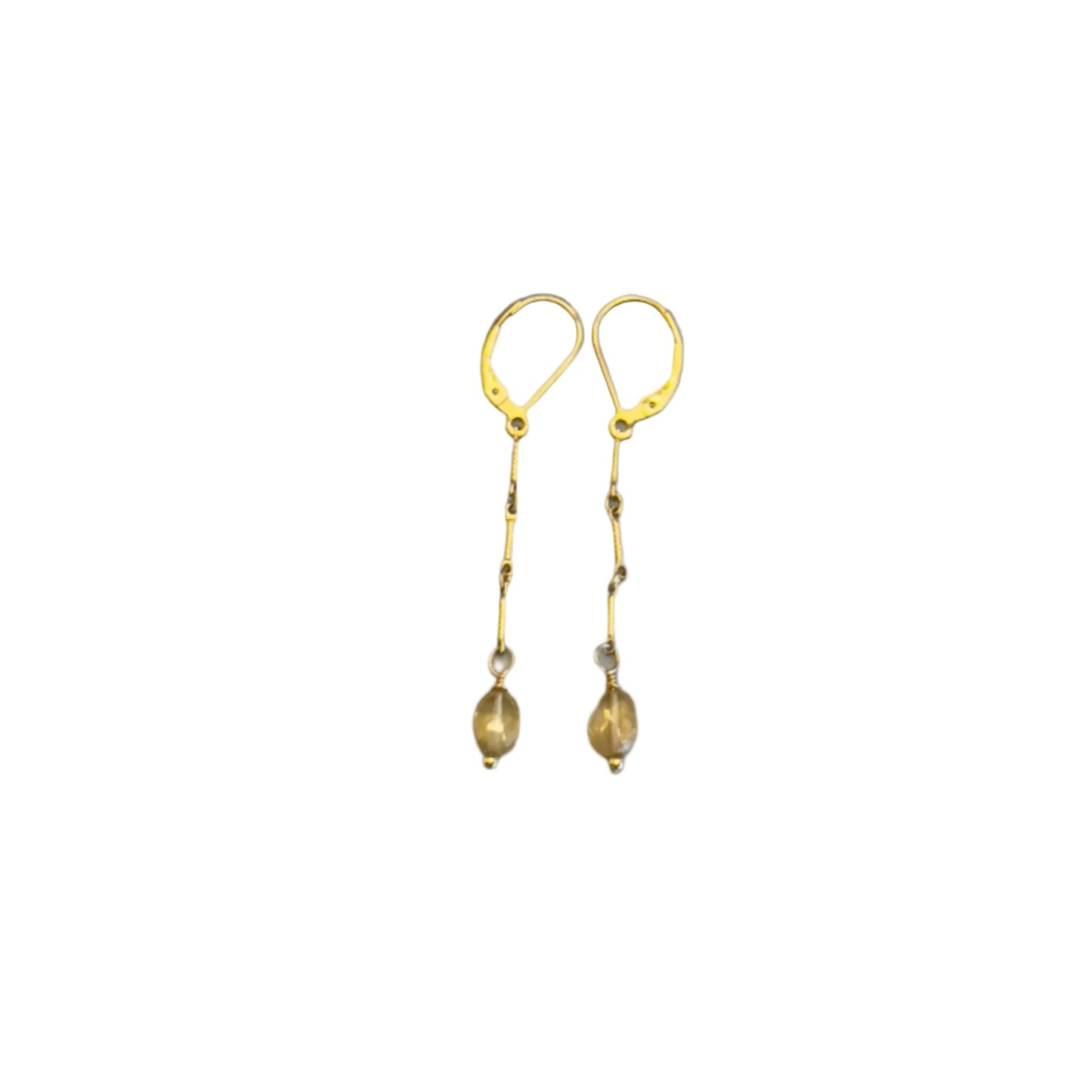 Dangle Earrings with Citrine and Gold
