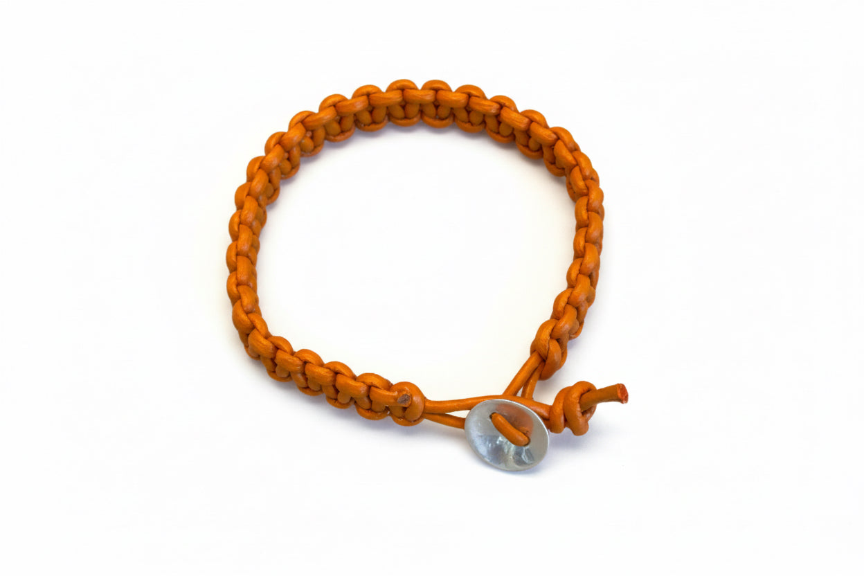 Leather Bracelet in Texas Longhorn colors