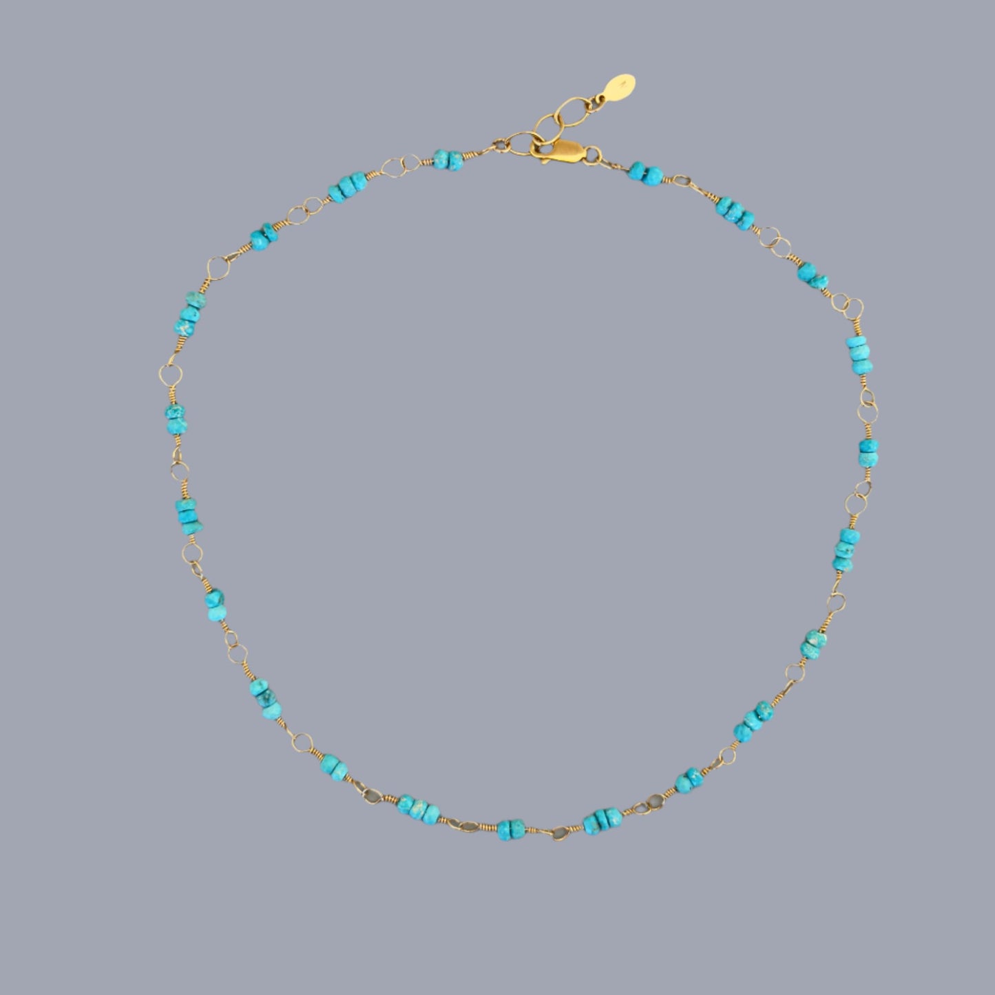 Turquoise and Gold Necklace: Filmore