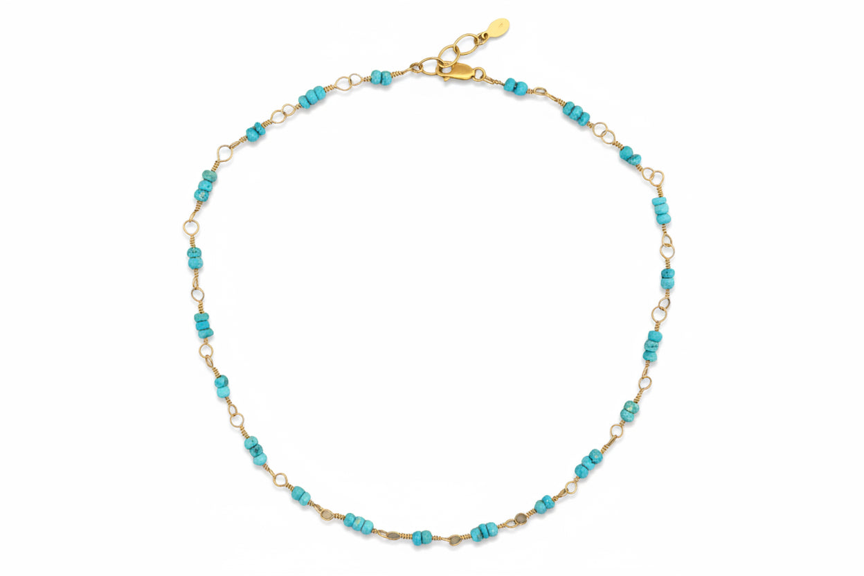 Turquoise and Gold Necklace: Filmore