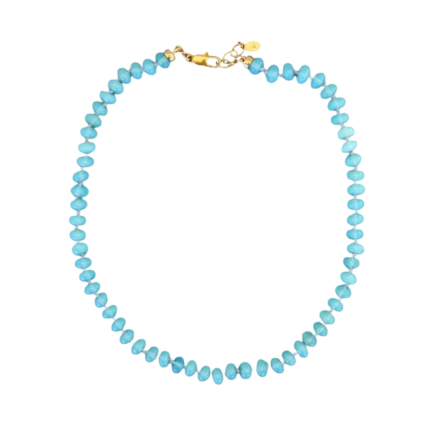 Gemstone Bead Necklace: Amazonite and Gold