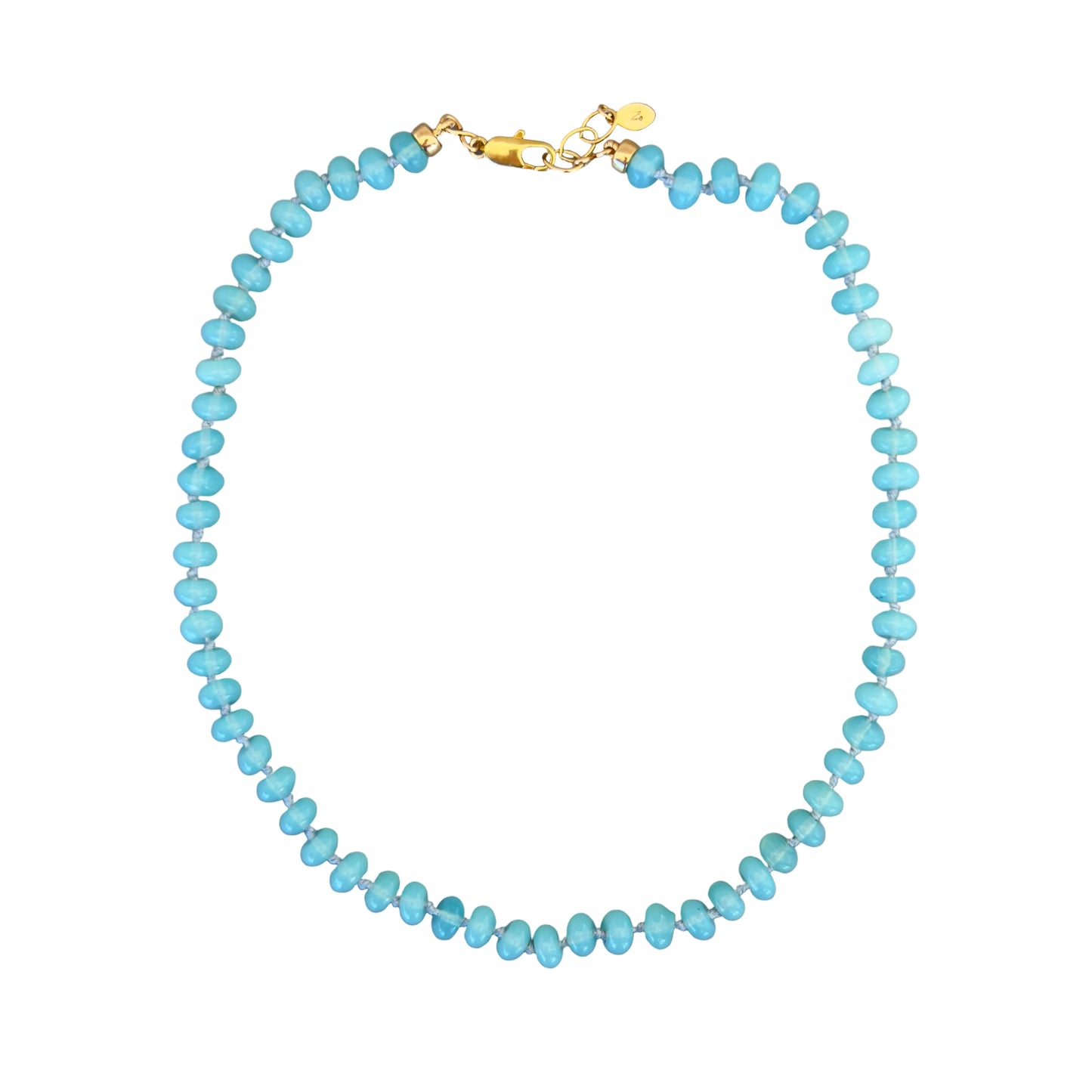 Gemstone Bead Necklace: Amazonite and Gold