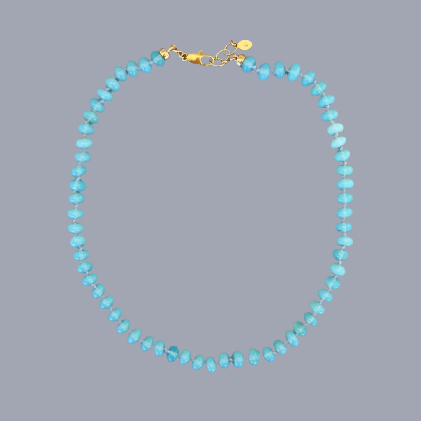 Gemstone Bead Necklace: Amazonite and Gold