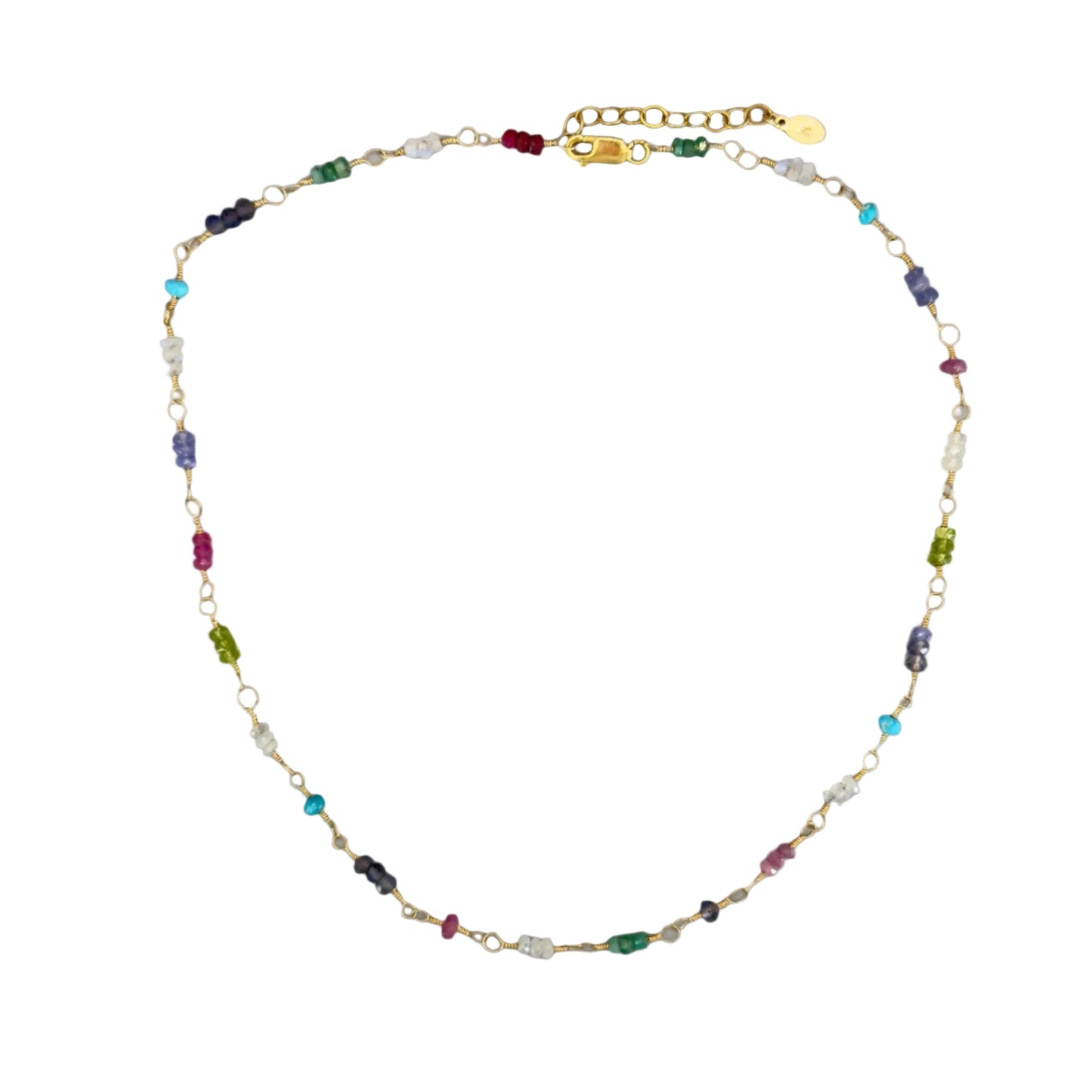 Gemstones and Gold Chain Necklace: Bolinas