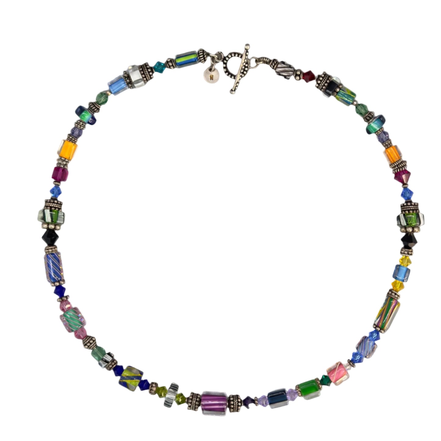 Cane Glass Necklace: Larkspur