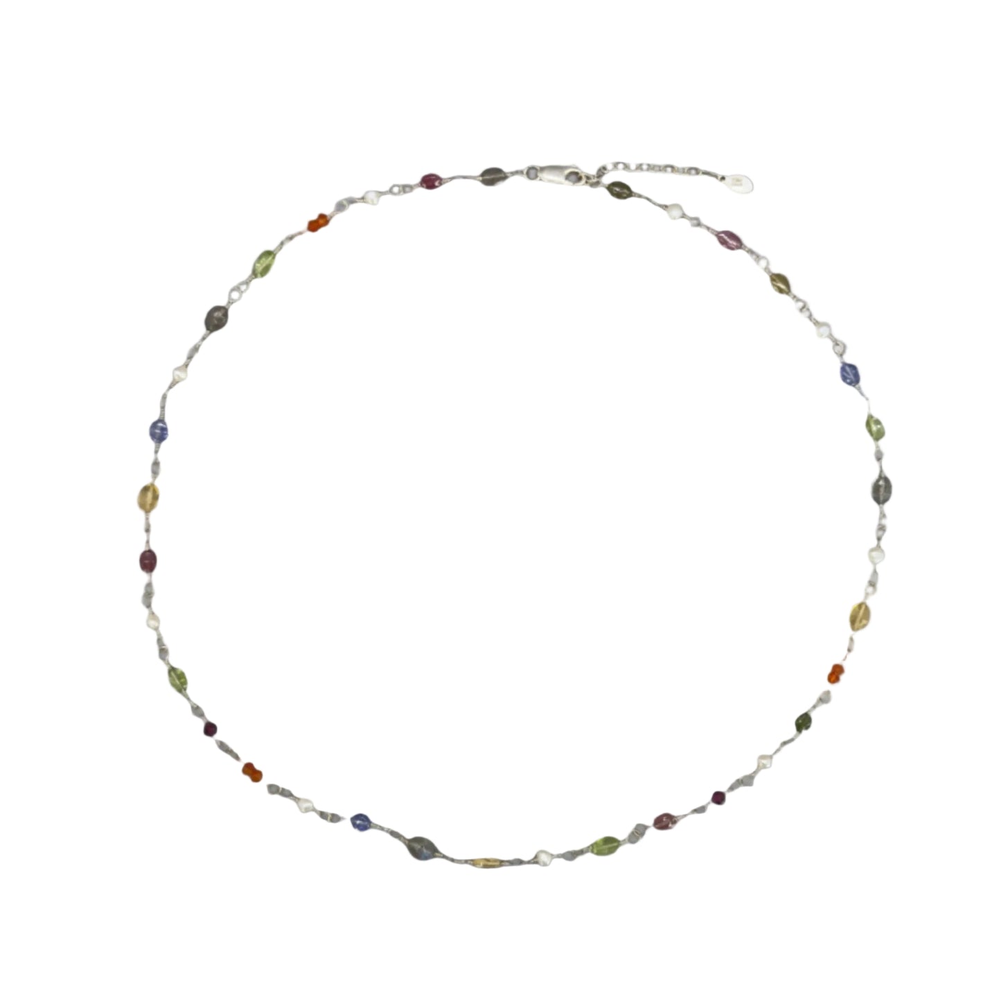 Gemstones and Silver Chain Necklace: Inverness