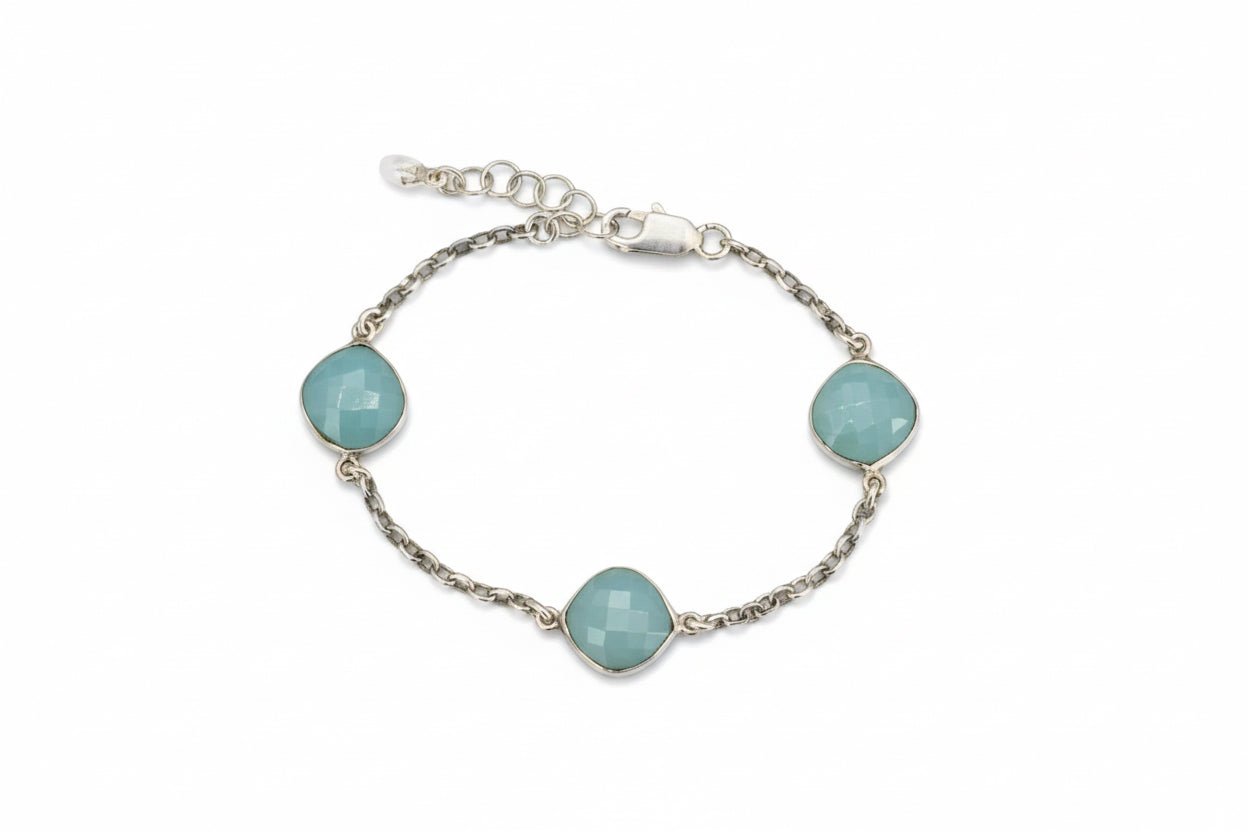 Chalcedony and Silver Bracelet