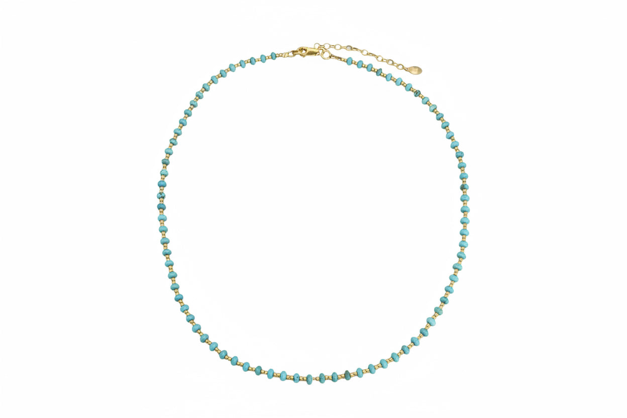 Turquoise and Gold Necklace: Presidio