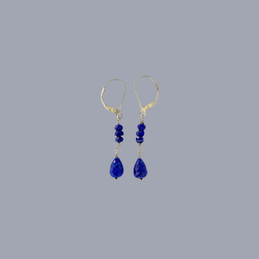 Dangle Earrings with Lapis and Silver
