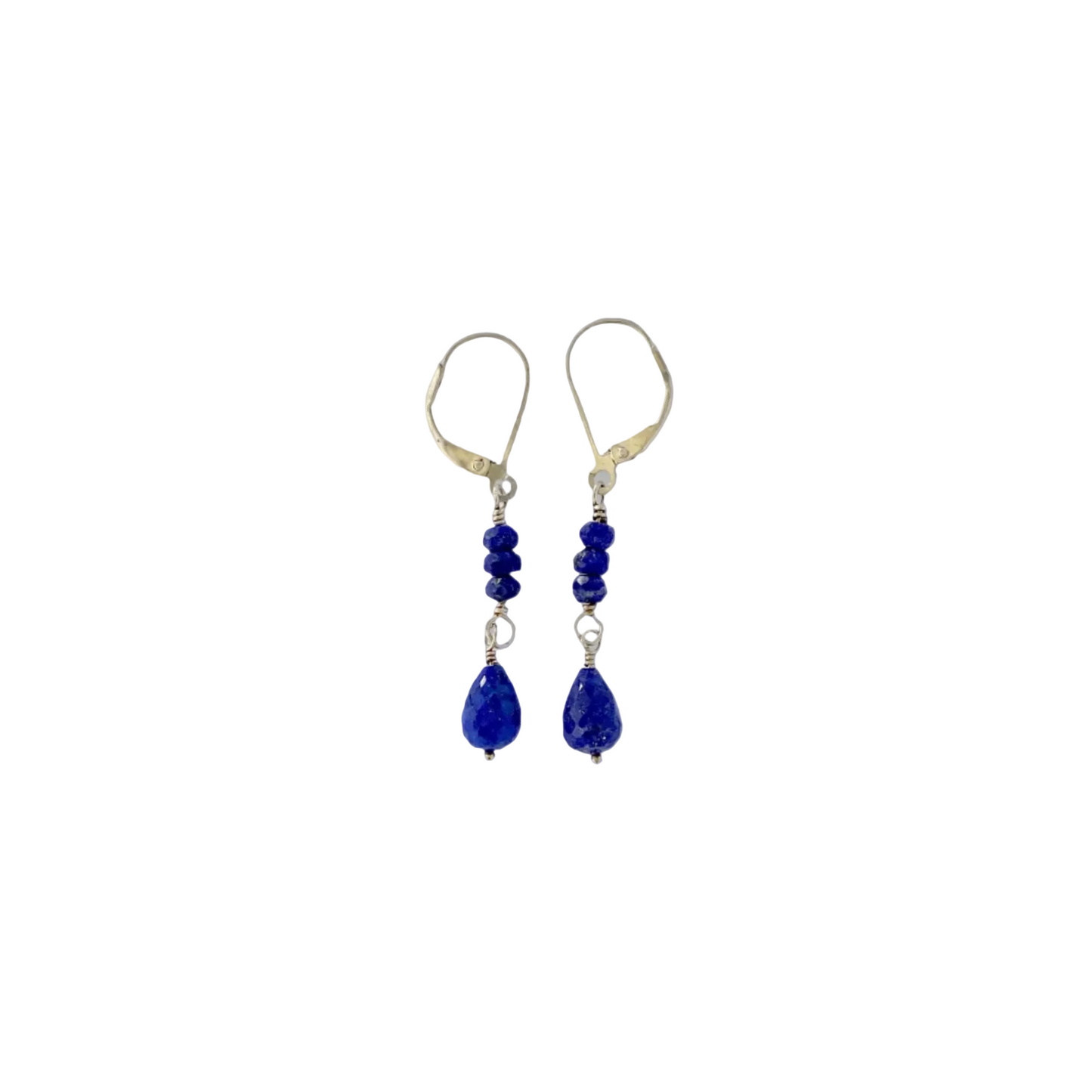 Dangle Earrings with Lapis and Silver