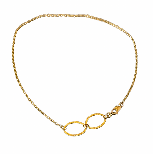 Double oval gold filled chain necklace