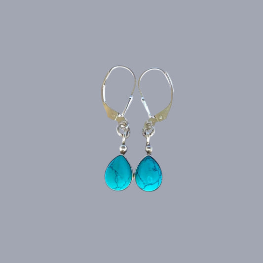Dangle Earrings with Turquoise and Silver