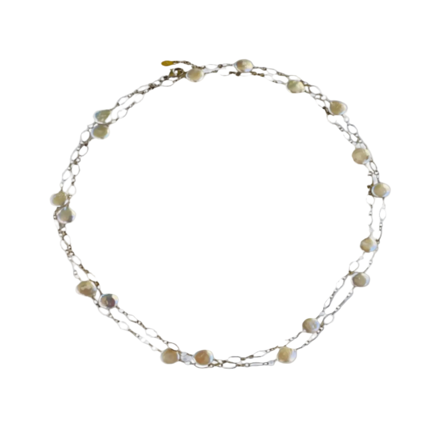 Long Coin Pearl and Chain Necklace