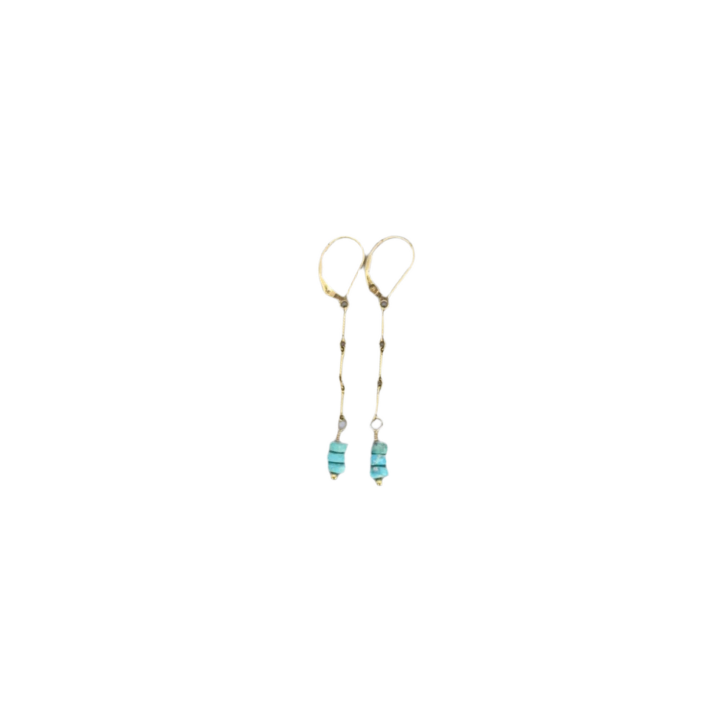 Gemstone Earrings: Turquoise and Gold Dangles