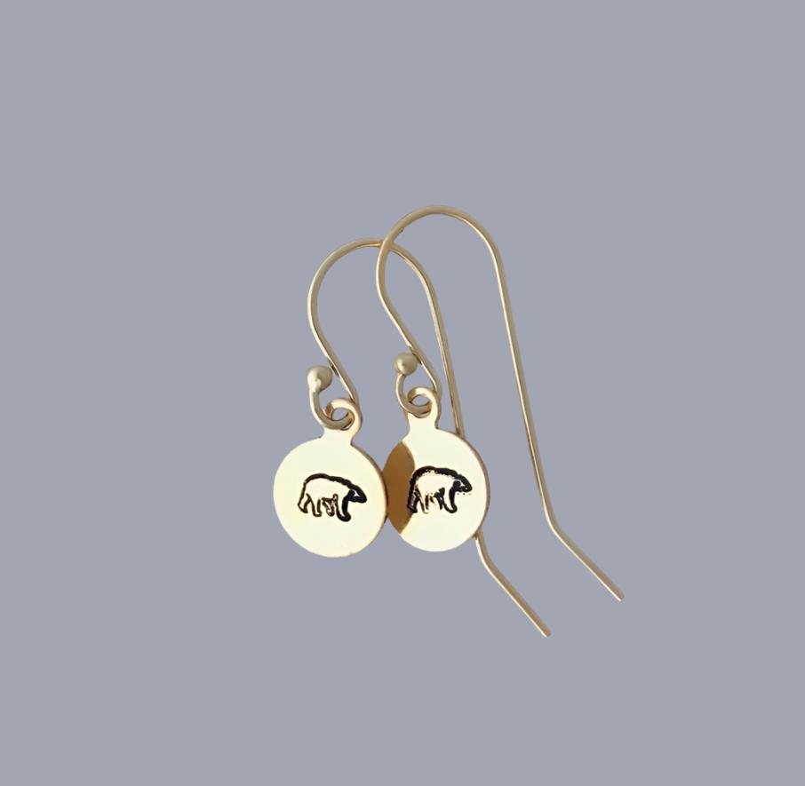 Bear Earrings in Gold