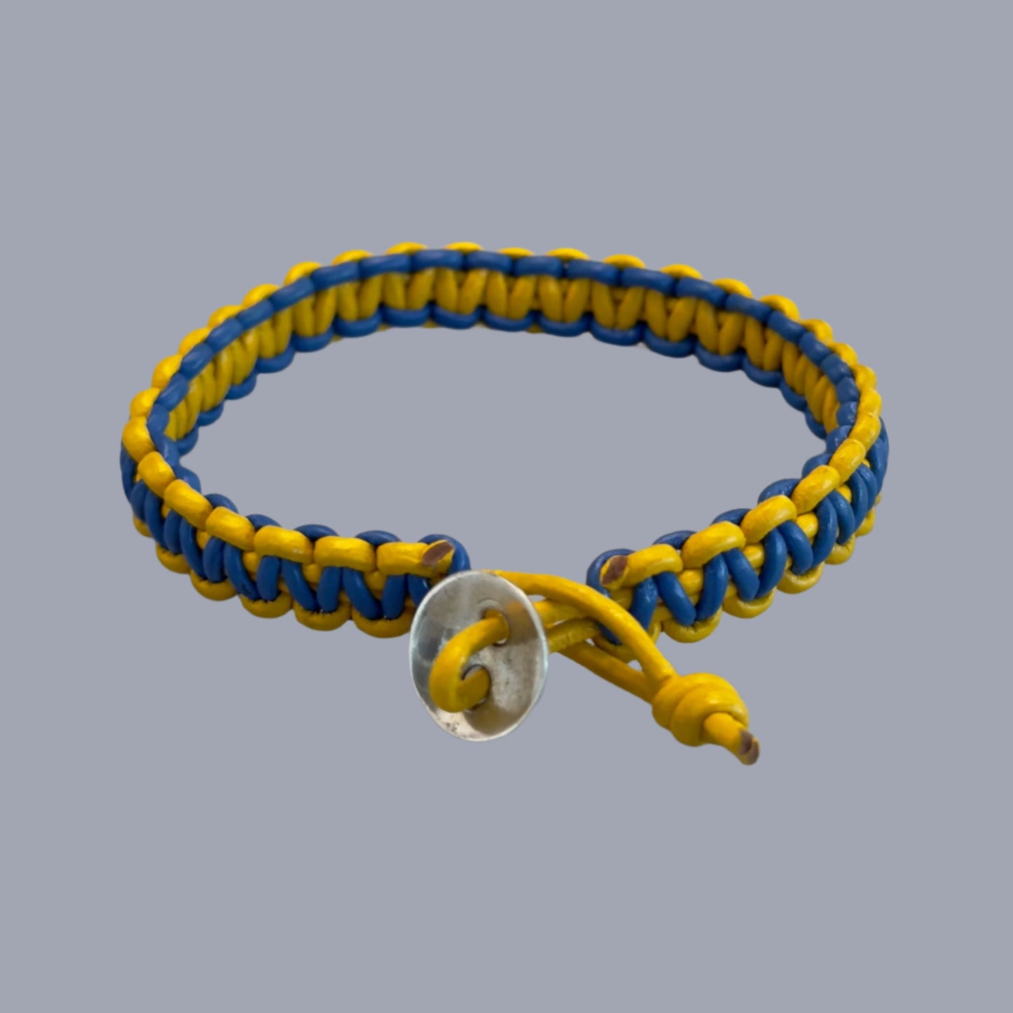 Leather Bracelet in Golden State Warriors colors