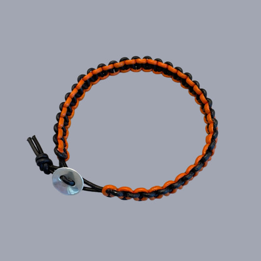 Leather Bracelet in San Francisco Giants colors