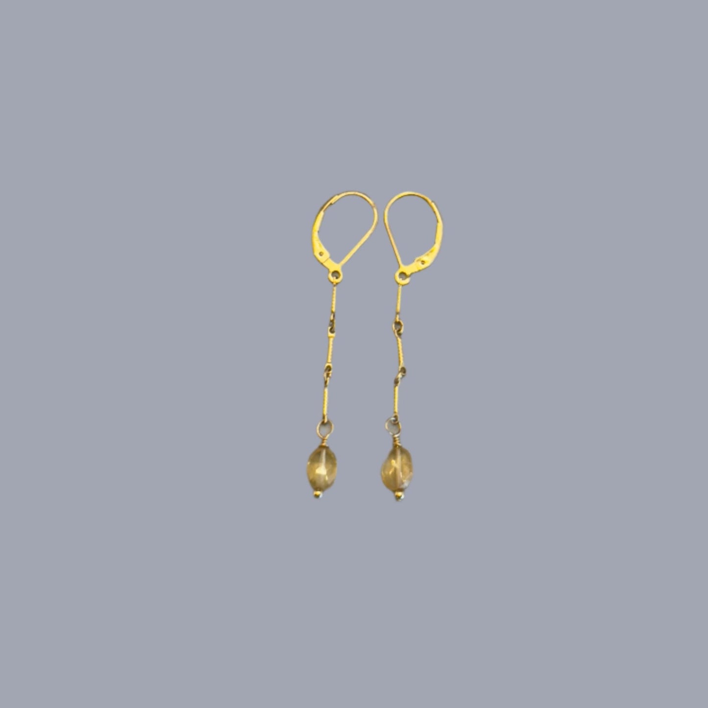 Dangle Earrings with Citrine and Gold