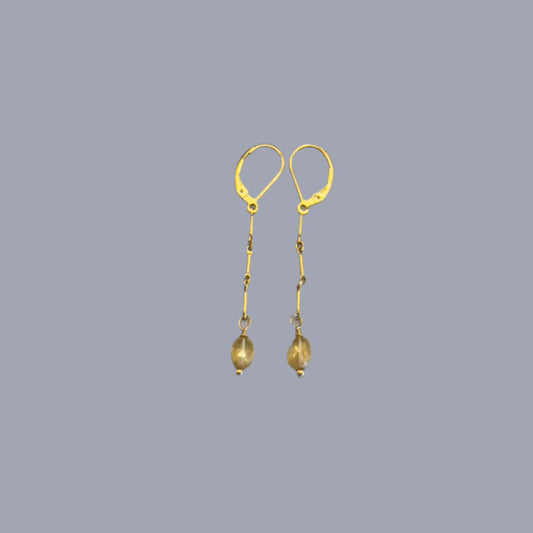 Dangle Earrings with Citrine and Gold