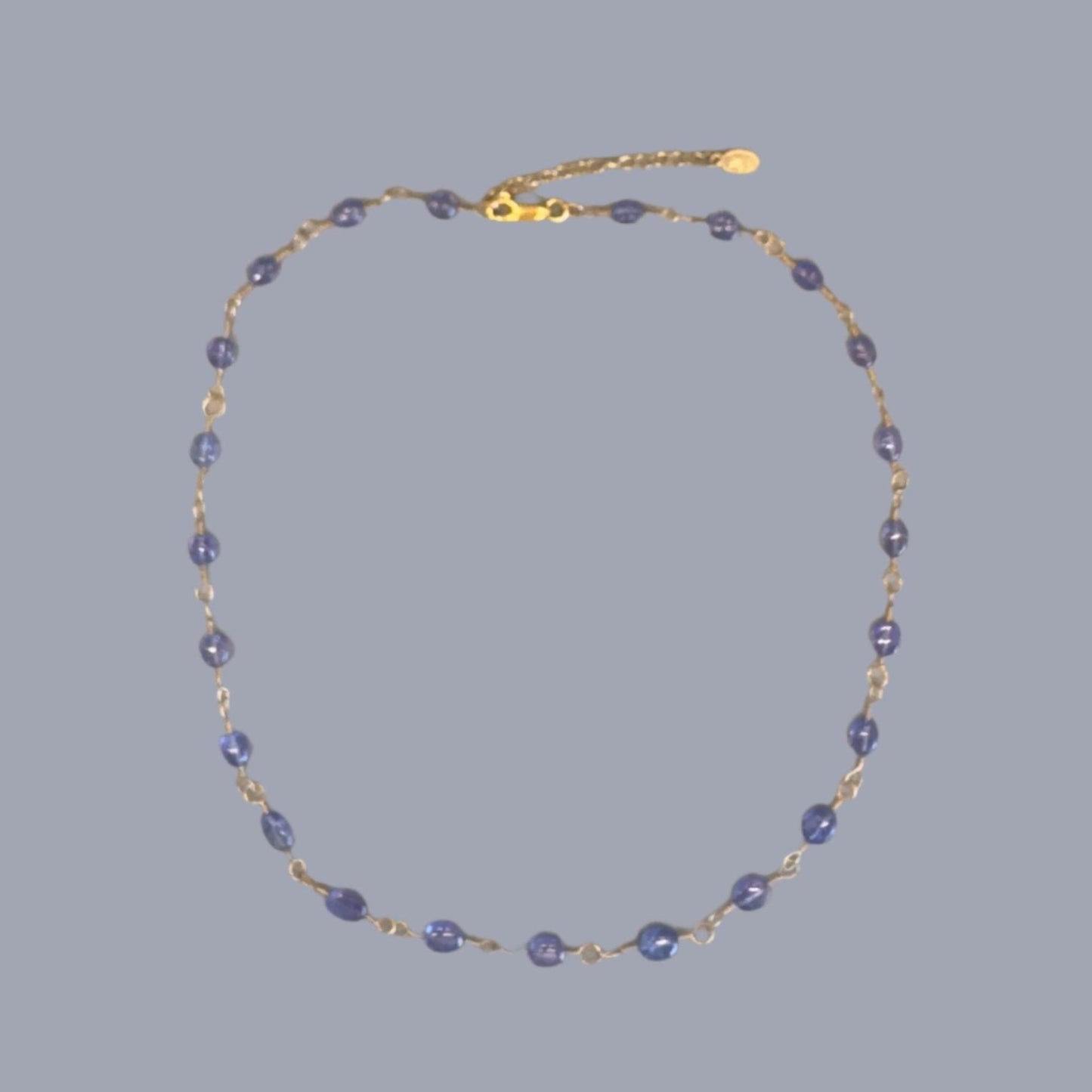 Gemstone and Gold Necklace: Tanzanite