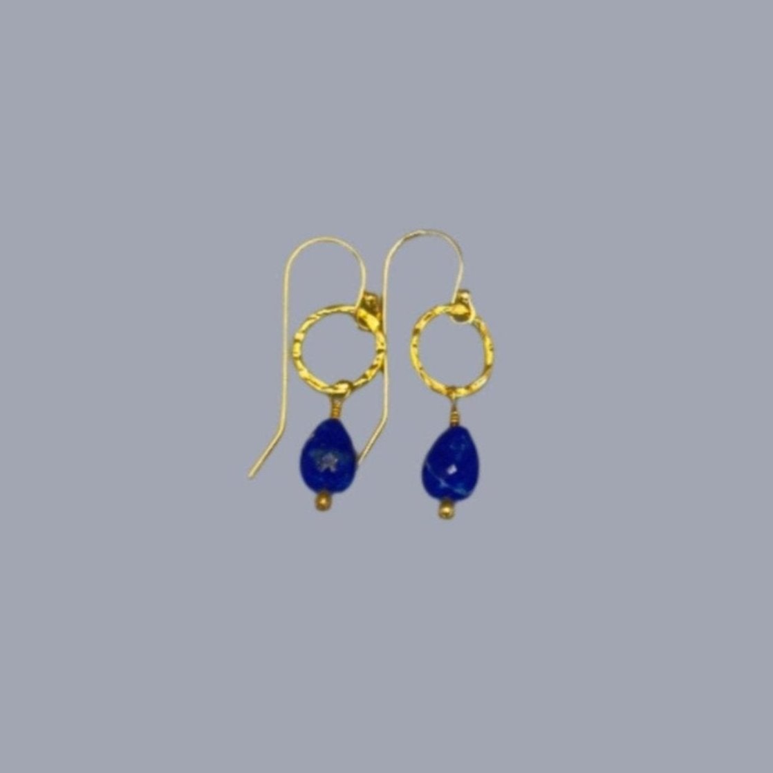 Dangle Earrings with Lapis Lazuli and Gold