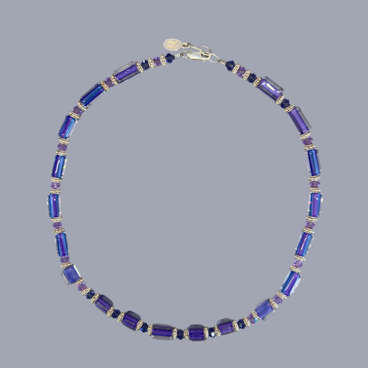 Cane Glass Necklace: Purple