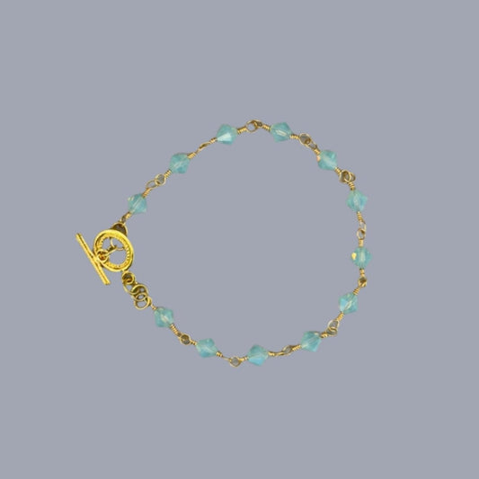 Swarovski Crystal and Gold Bracelet: Mint