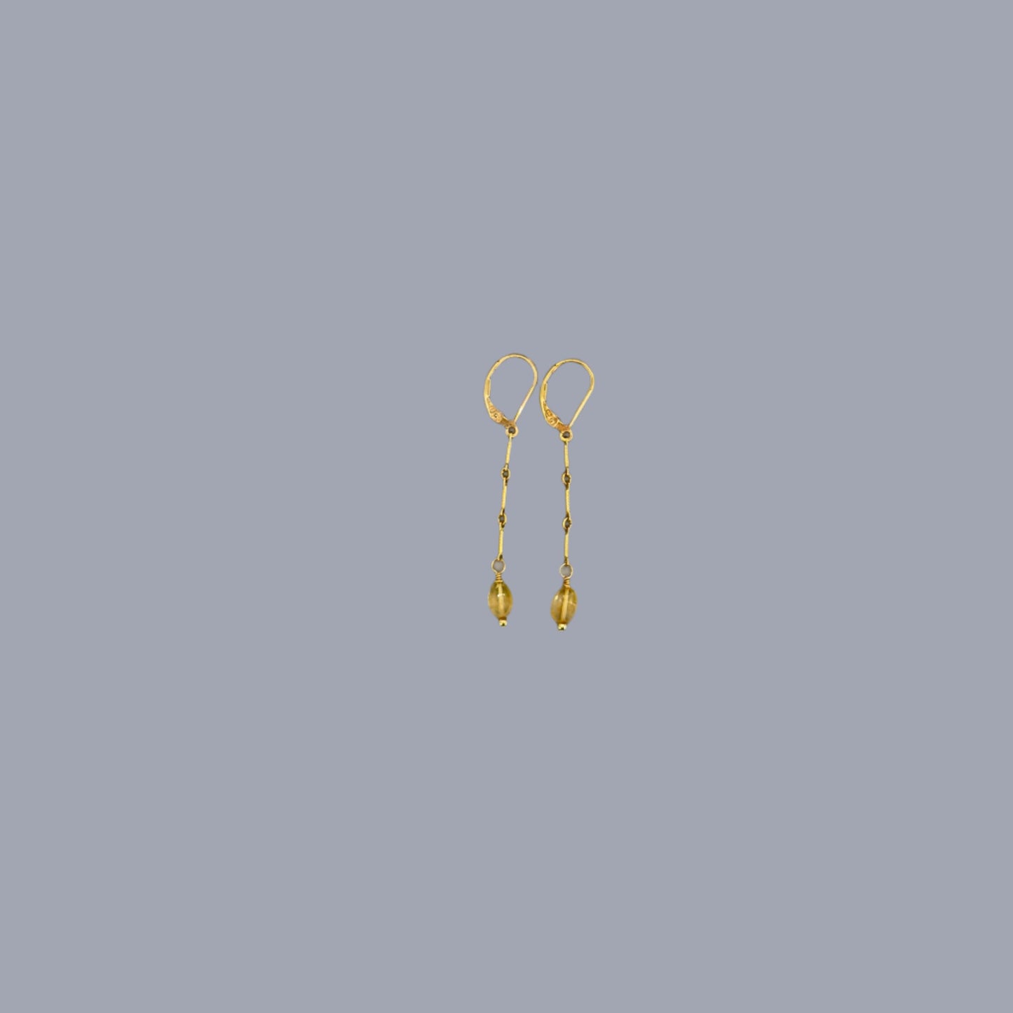 Dangle Earrings with Citrine and Gold