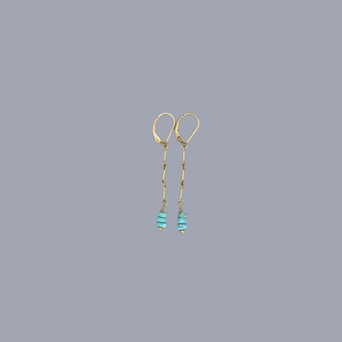 Gemstone Earrings: Turquoise and Gold Dangles