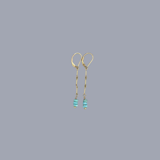 Gemstone Earrings: Turquoise and Gold Dangles