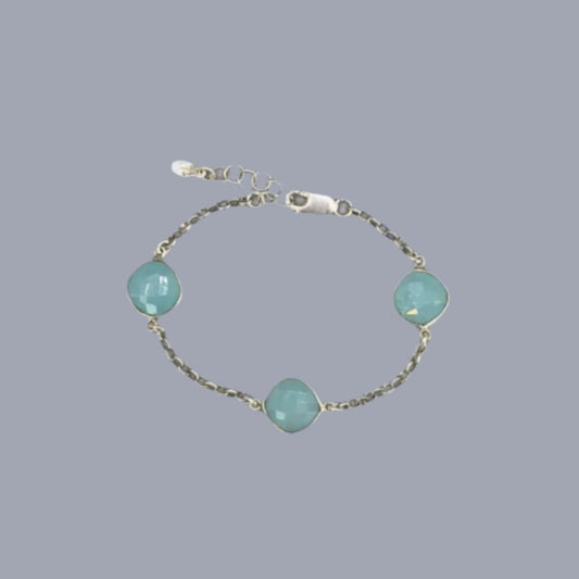 Chalcedony and Silver Bracelet