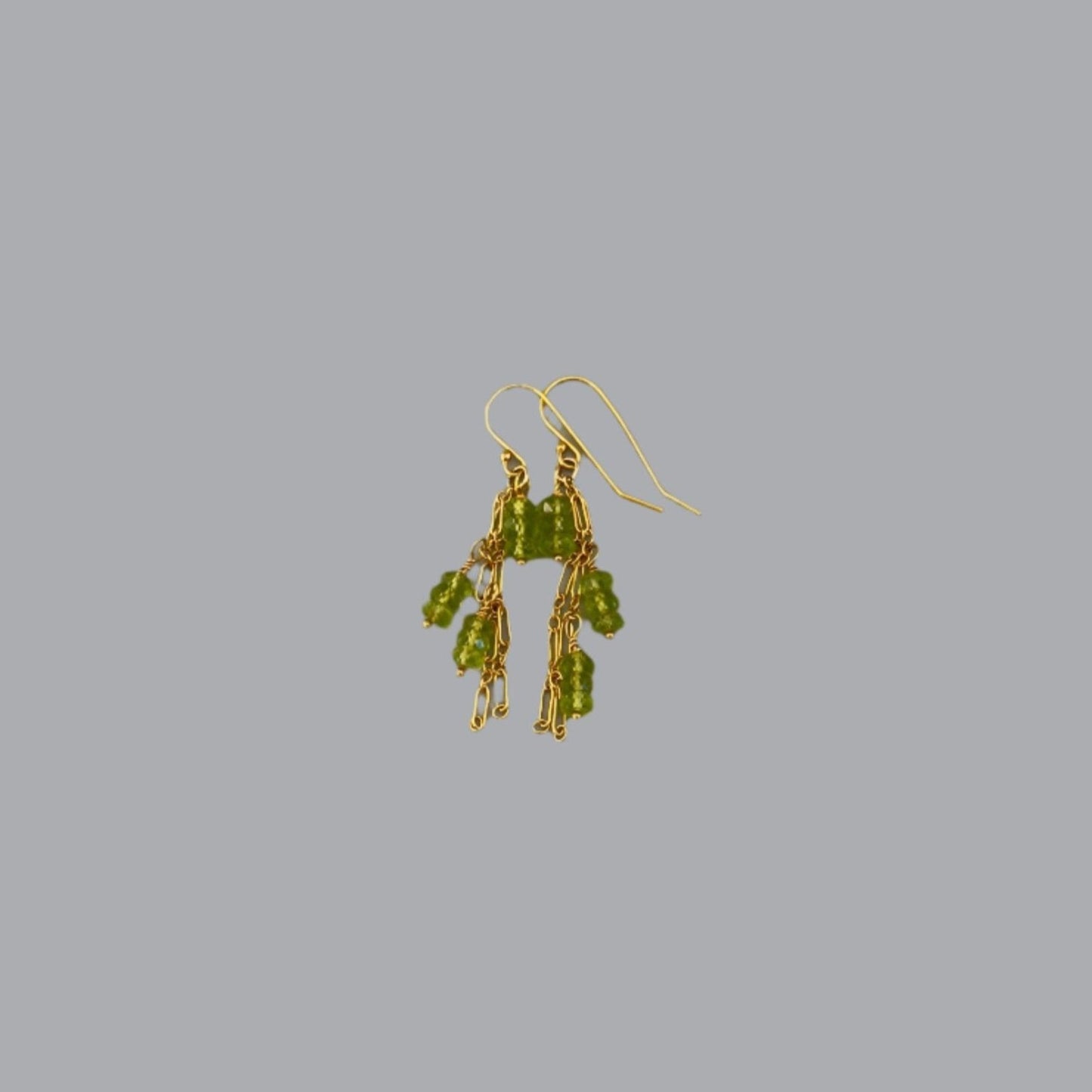 Dangle Earrings in Peridot and Gold