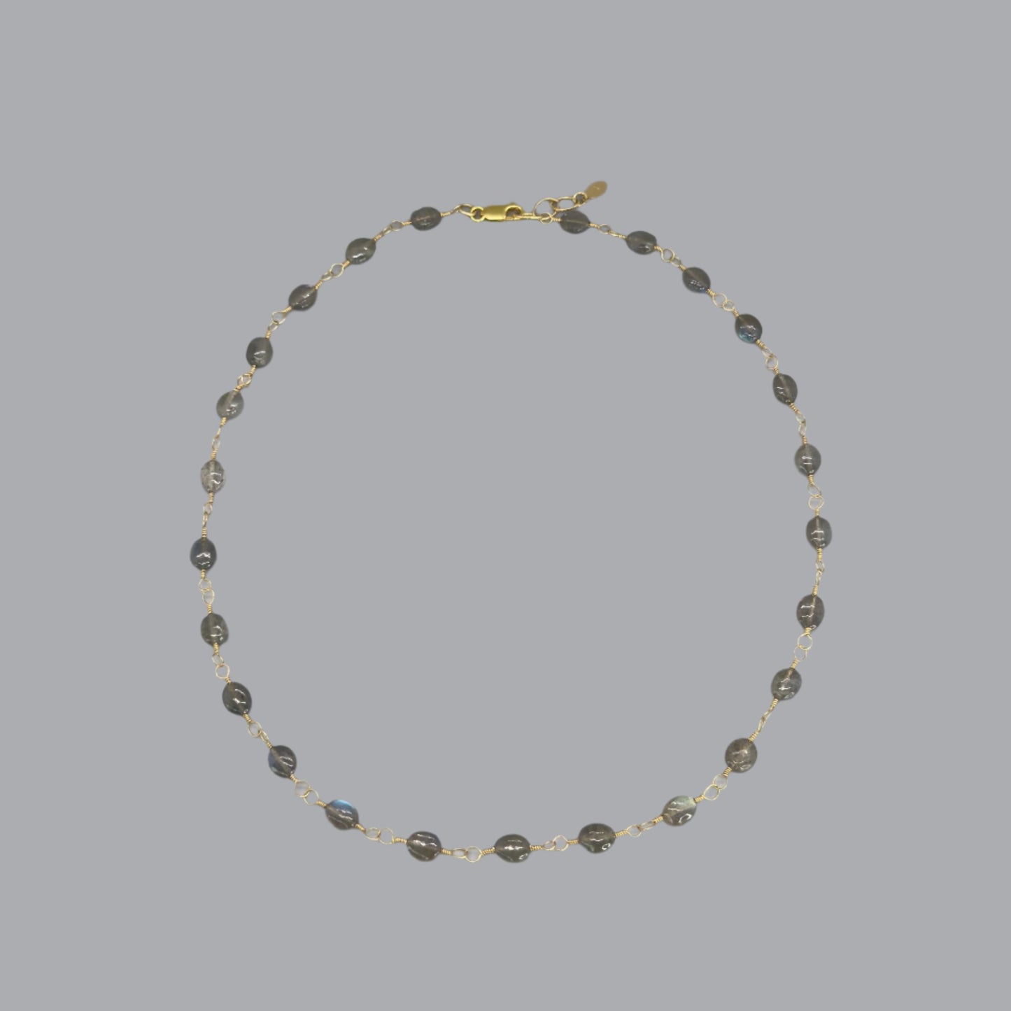 Gemstone Chain Necklace in Labradorite and Gold