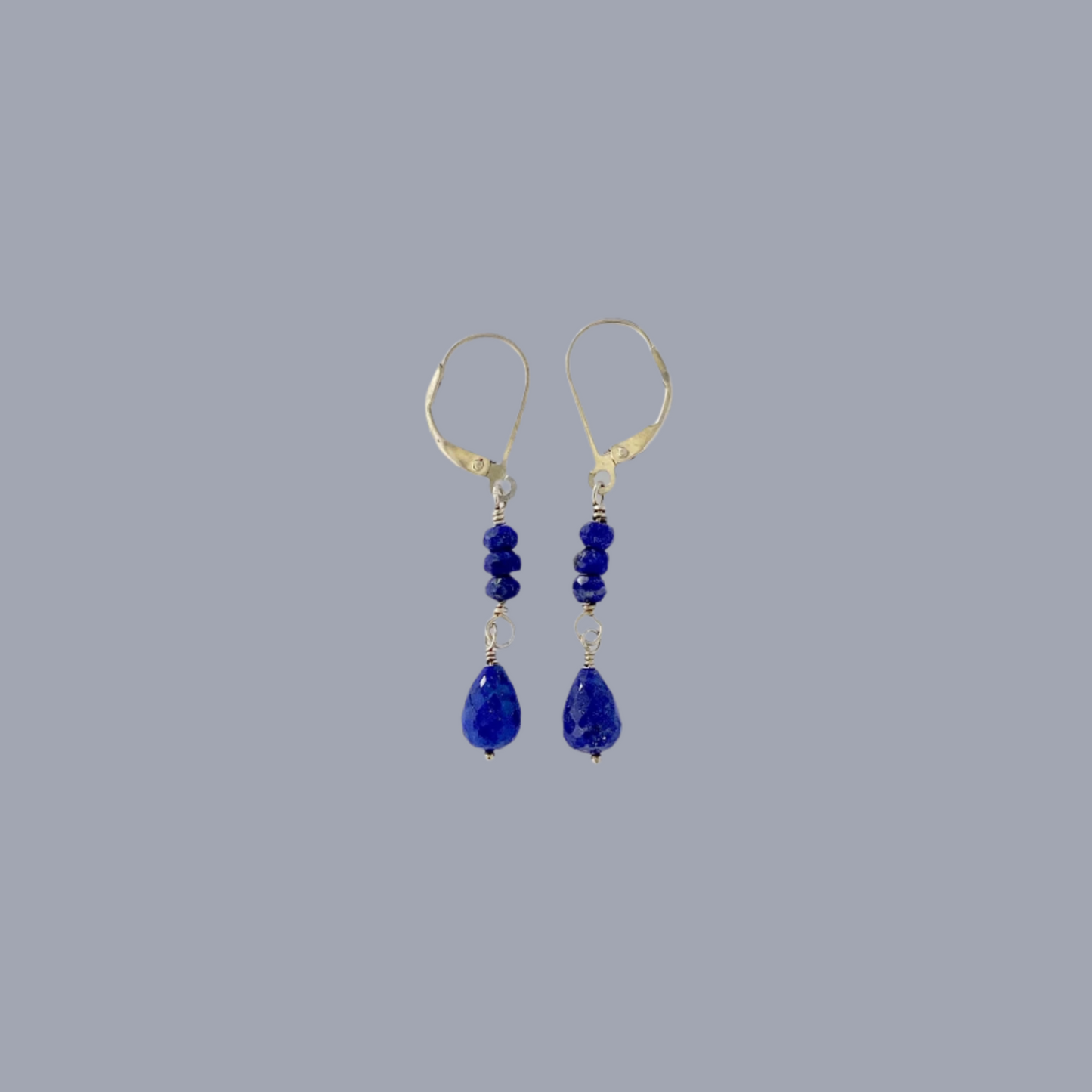 Dangle Earrings with Lapis and Silver