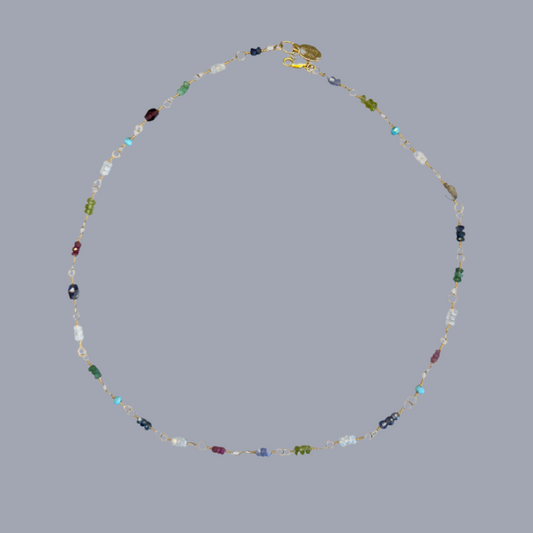 Gemstones and Gold Chain Necklace: Stinson