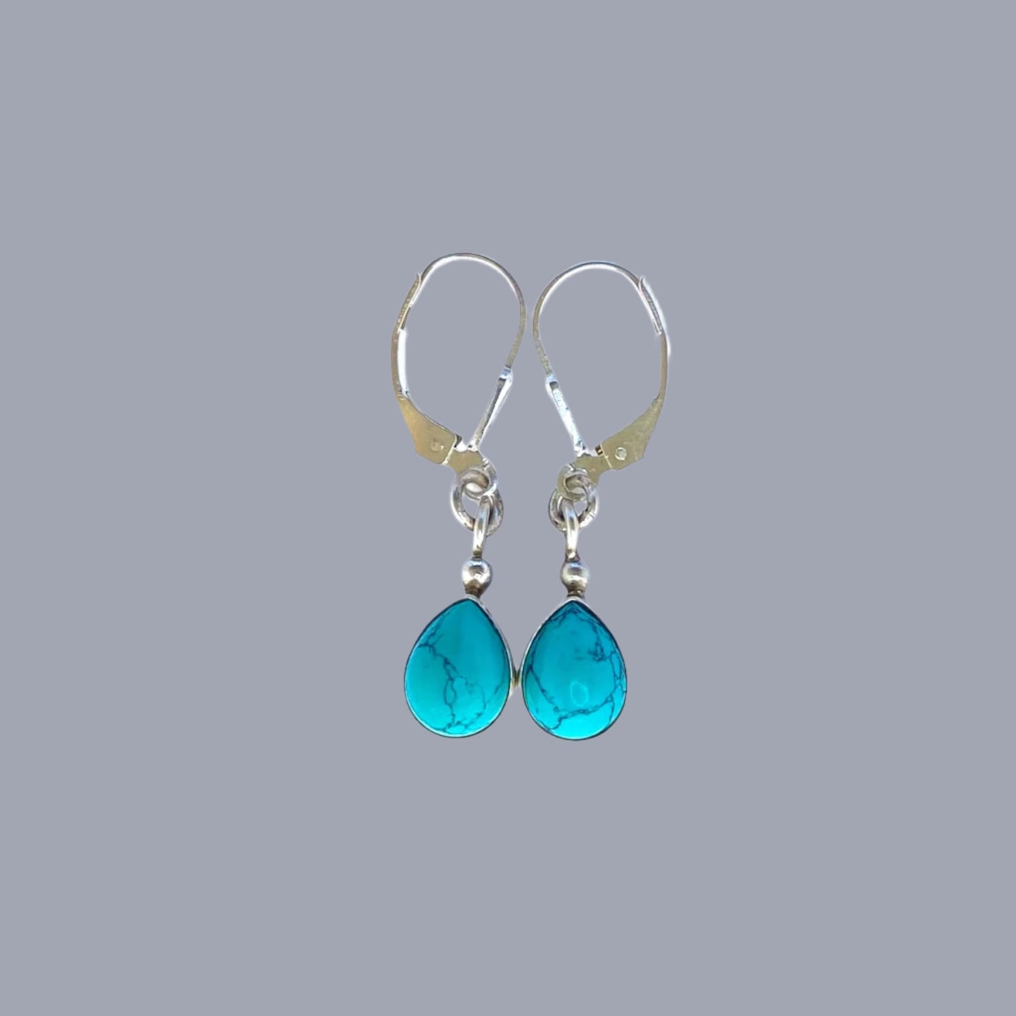 Dangle Earrings with Turquoise and Silver