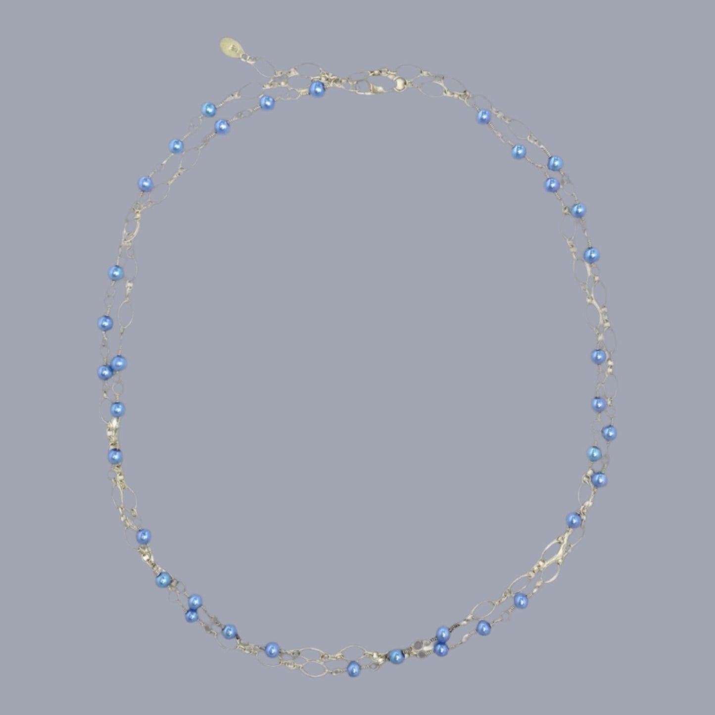 Pearl Chain Necklace Light Blue: Redondo