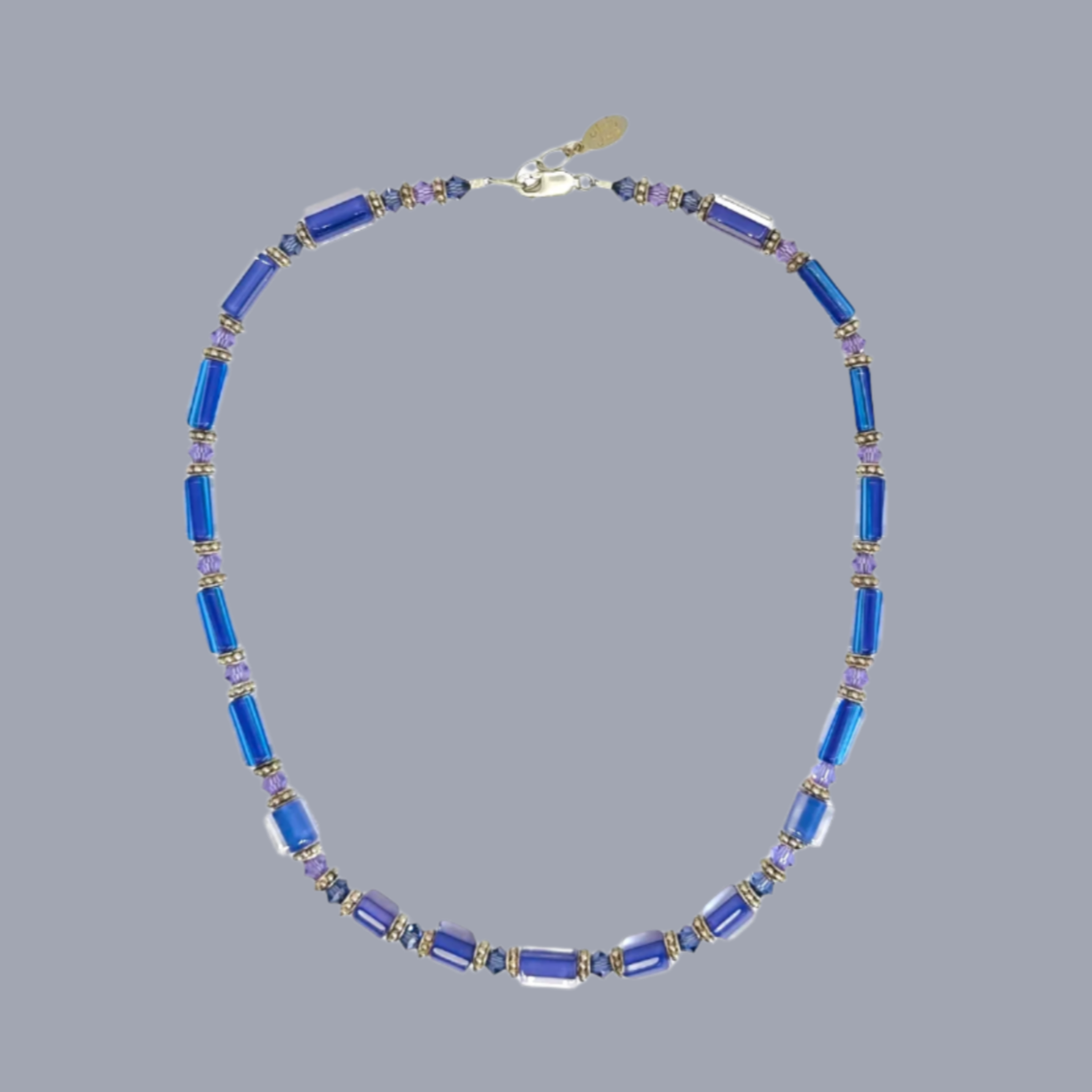 Cane Glass Necklace: Blueberry